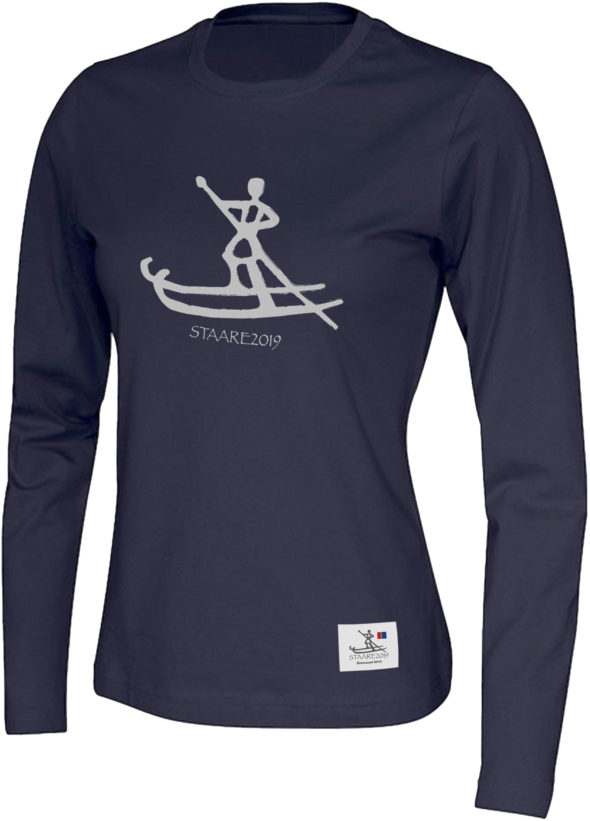 T-shirt Long Sleeve Lady, Navy - Long-sleeved T-shirt (2984x2984), Png Download