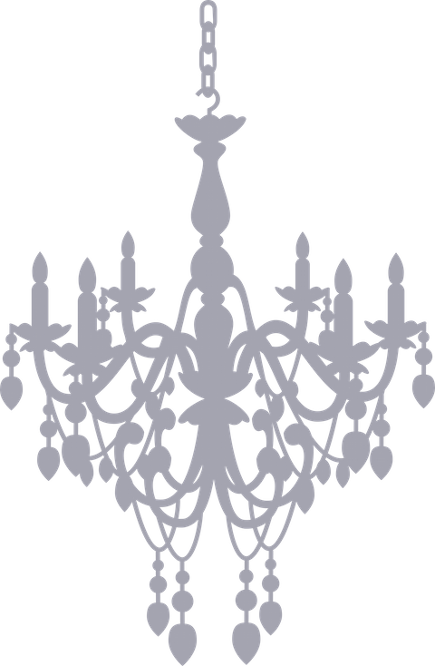 Chandelier Wall Decals Style And Apply - Chandelier (480x734), Png Download
