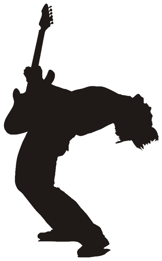 Rock Guitar Player Silhouette (681x874), Png Download