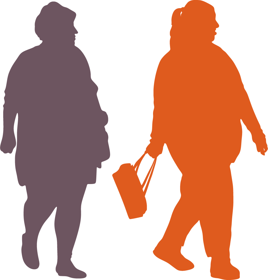 Overweight Women - Silhouette (921x960), Png Download