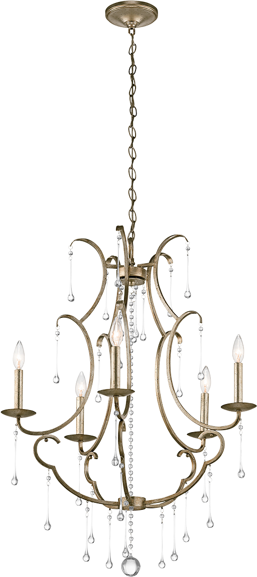 Shelsley 5 Light Chandelier Sterling Gold - Chandelier (1200x1200), Png Download