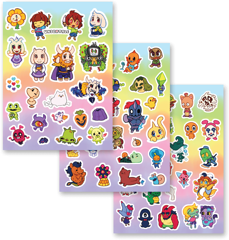 Undertale Sticker Sheet (1024x1024), Png Download