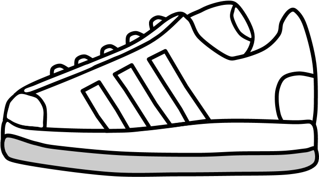 white tennis shoes with black stripes