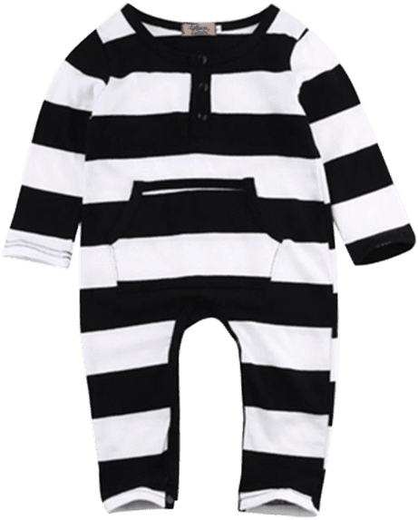Petite Bello Romper 0-6 Months Black And White Striped - Gender Neutral Colors For Baby Clothes (600x600), Png Download