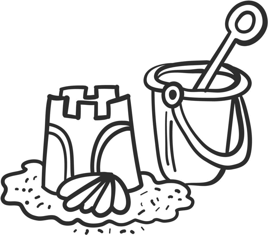 Sand Play - Sandplay In Clipart Black And White (1024x1024), Png Download