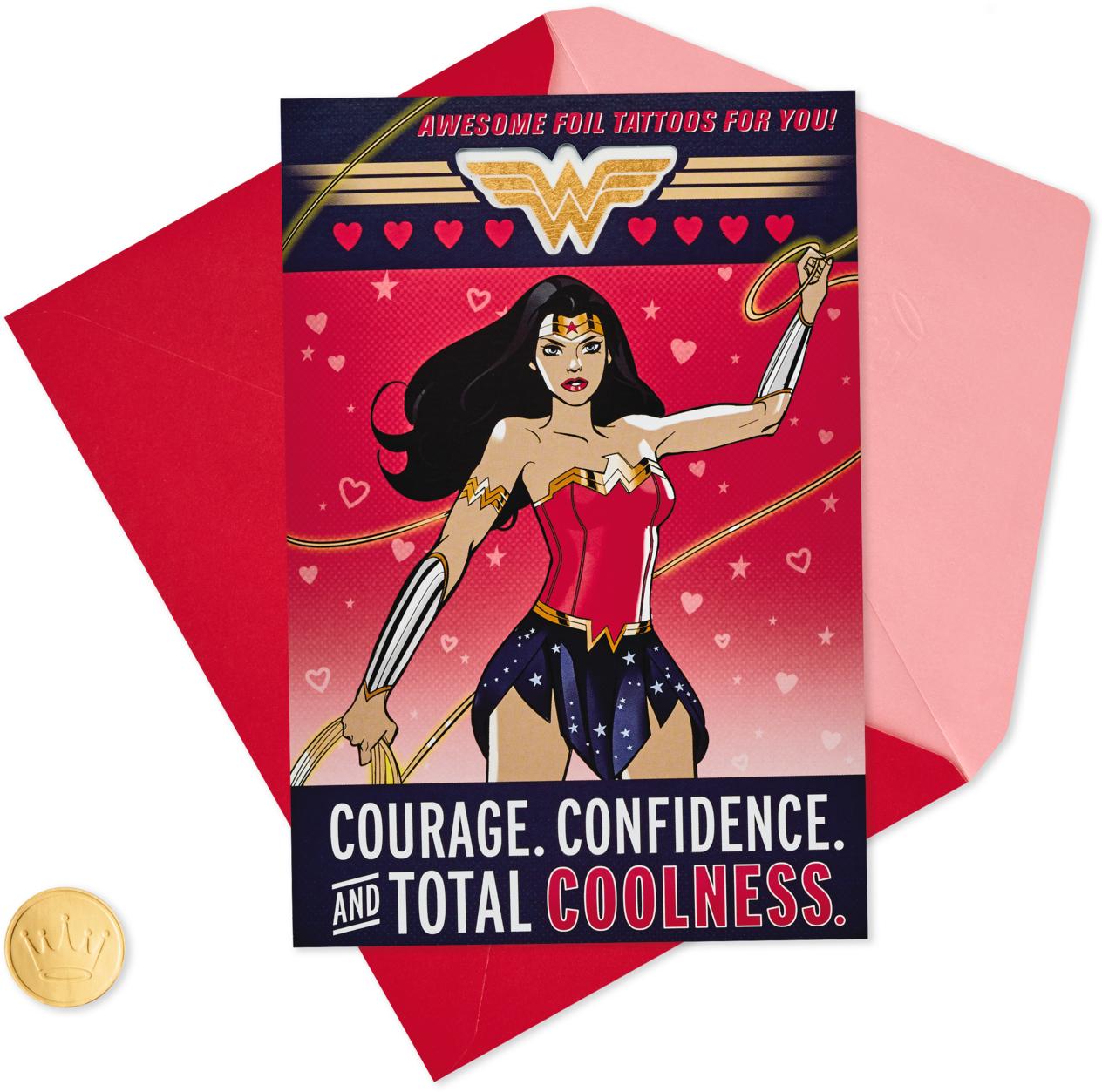 Dc Comics™ Wonder Woman™ Valentine's Day Card With - Wonder Woman (1470x1470), Png Download