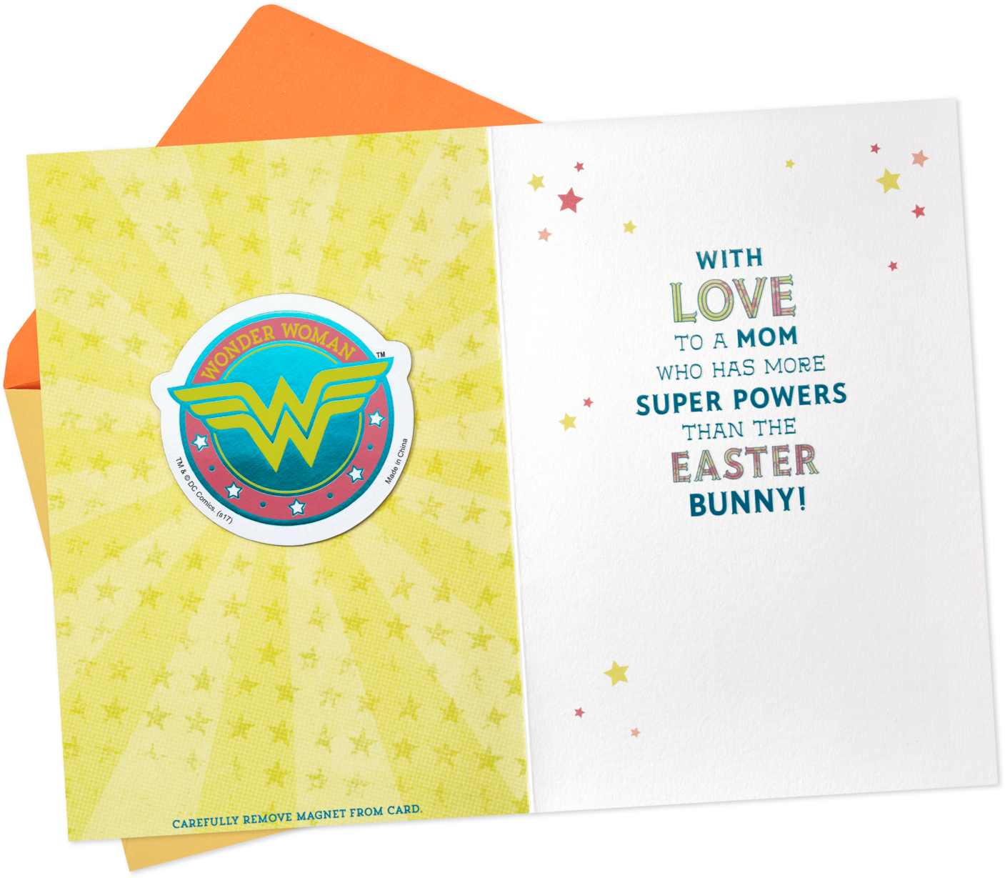 Dc Comics™ Wonder Woman™ Easter Card With Magnet For (1470x1470), Png Download