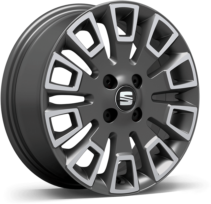 Download 15” Enjoy 10/03 Machined Atom Grey Hubcap Full Size PNG