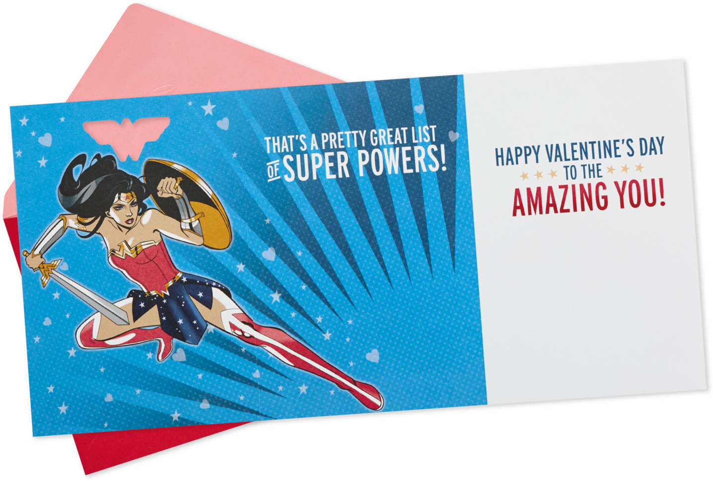 Dc Comics™ Wonder Woman™ Valentine's Day Card With - Illustration (1470x1470), Png Download