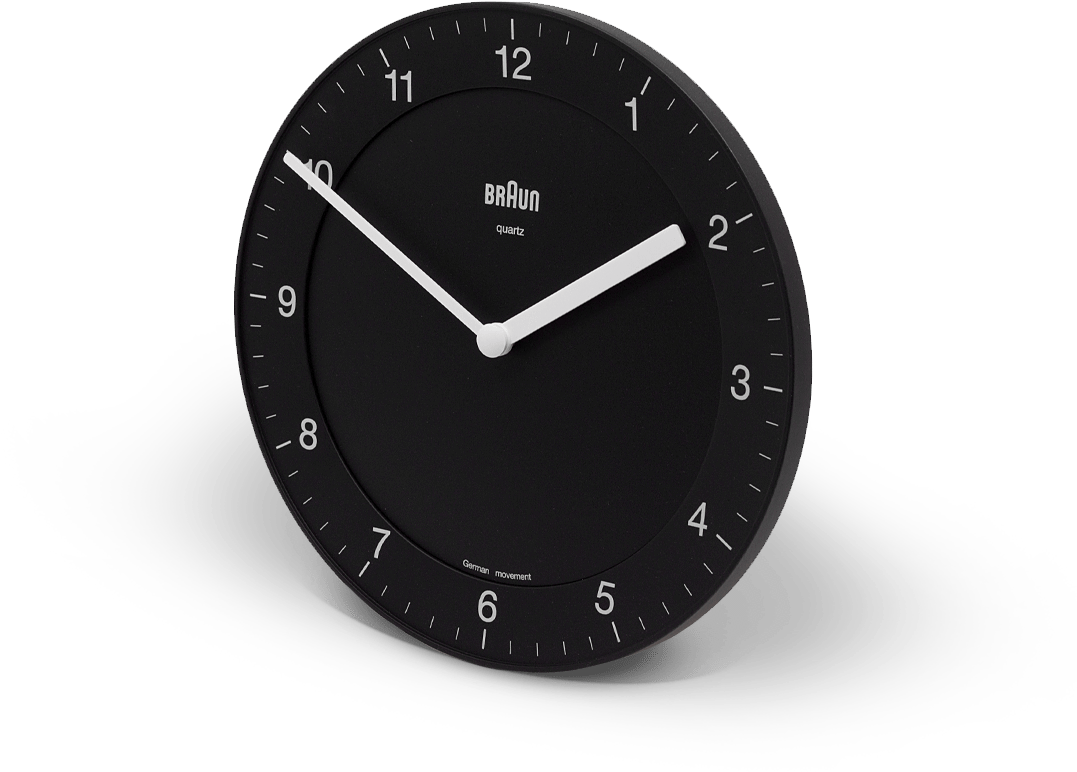 Braun Wall Clock In Black - Arne Jacobsen Bordur (1100x900), Png Download