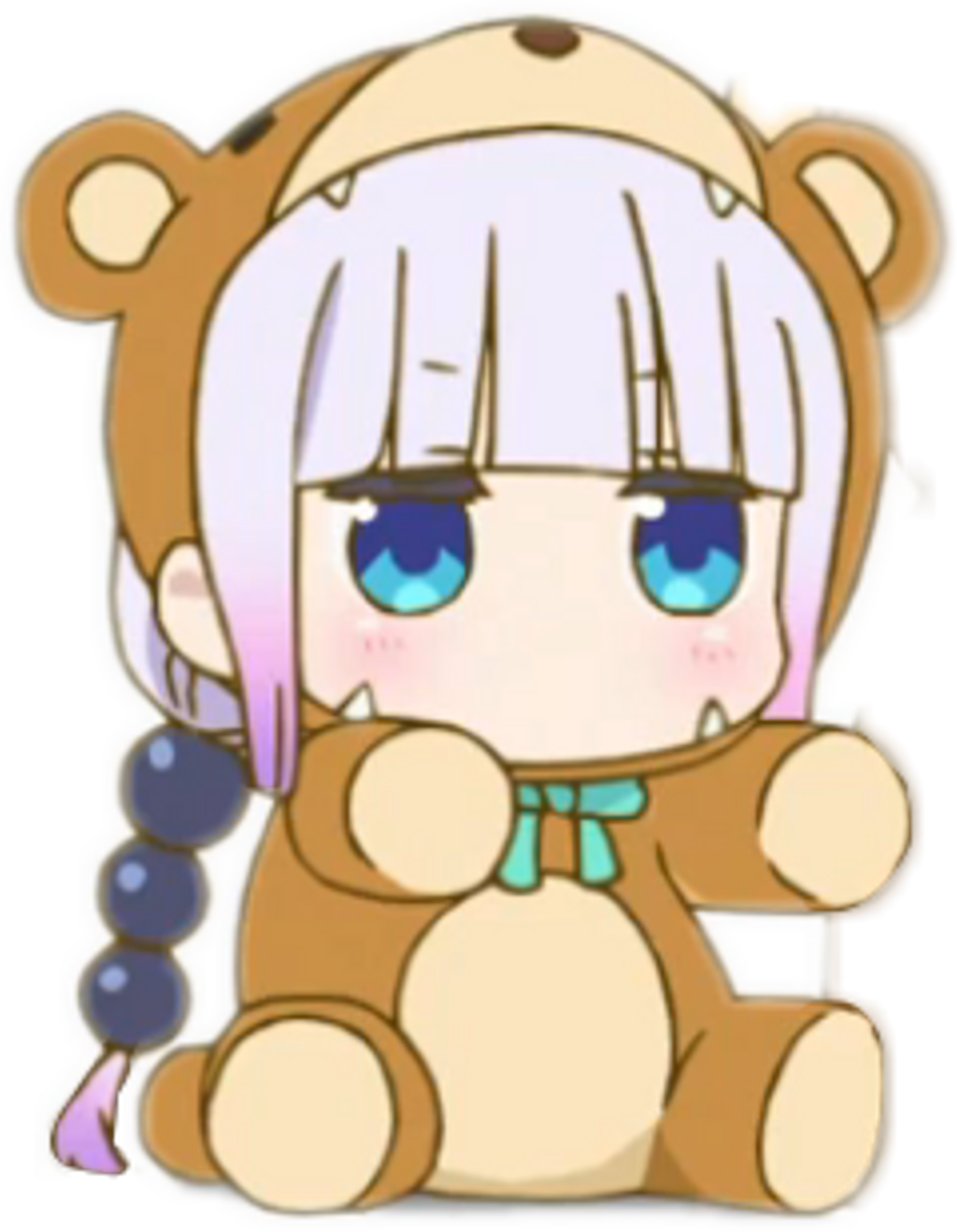 Kanna Sticker - Anime Loli Bear (1024x1318), Png Download