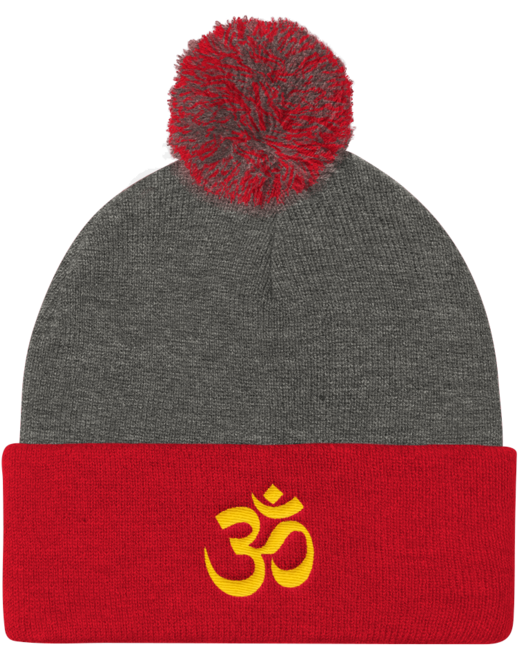 Om Pom Pom Knit Cap - Knit Cap (690x690), Png Download