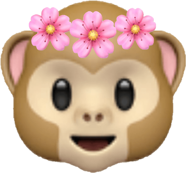 Emoji Monkey Flower Sticker By Chloe2915 - Cartoon (720x683), Png Download