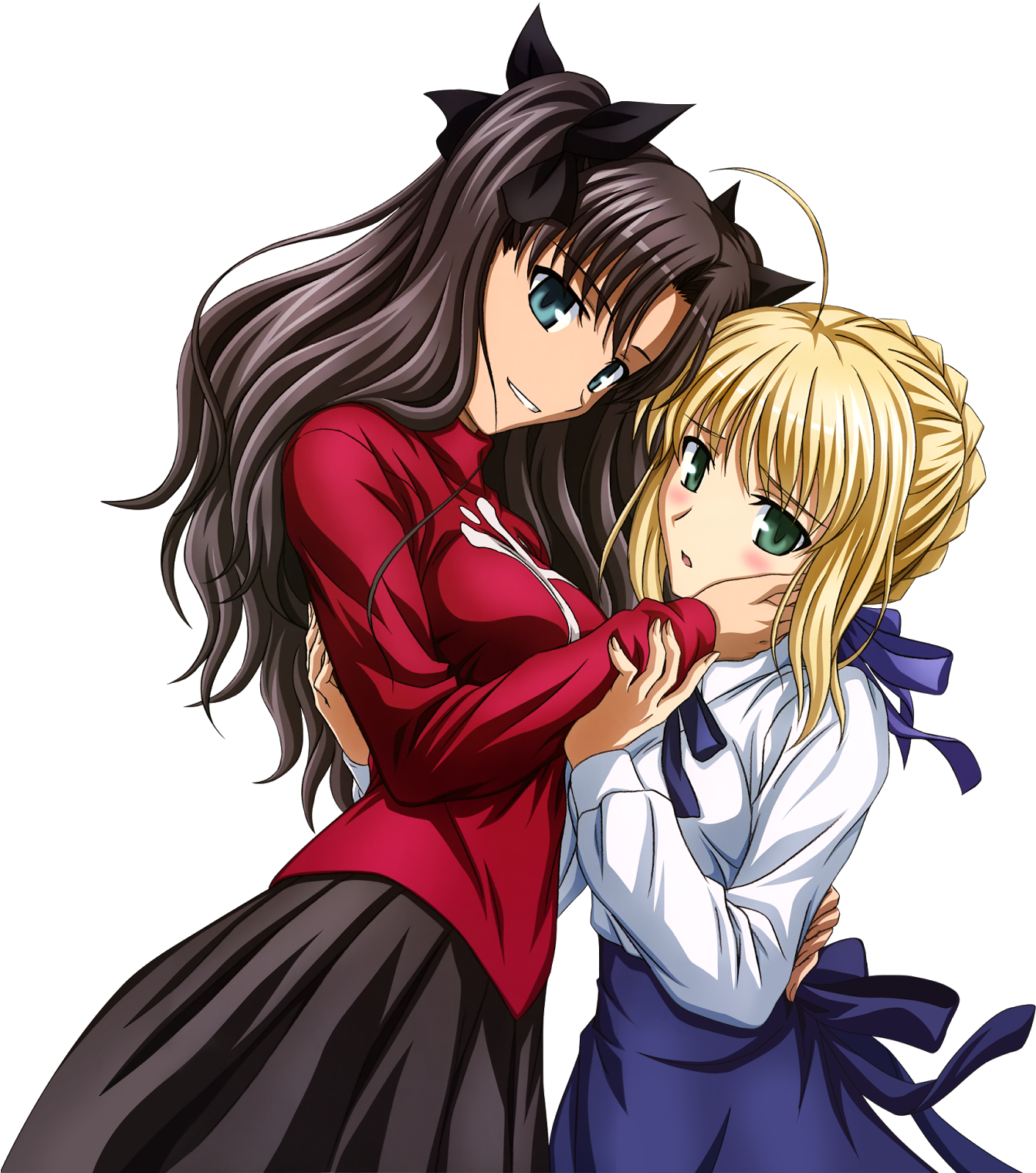 Download Png - Tohsaka Rin Y Saber (1600x1538), Png Download