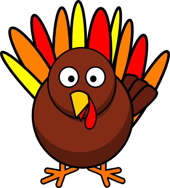 Gobbling Turkey Clipart Png Library - Turkey With Pilgrim Hat Clipart (540x599), Png Download