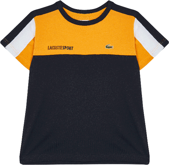 Yellow Sport Color Block T-shirt - Orange (600x800), Png Download