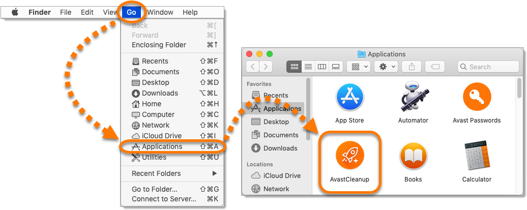 Click Go In The Menu Bar, Select Applications, Then - Avast Secureline Vpn (1039x545), Png Download