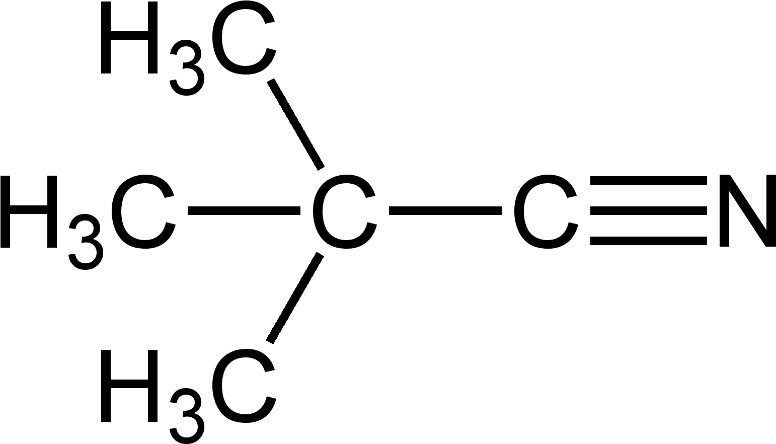 File - Pivalonitrile-2d - Structure (1691x1031), Png Download