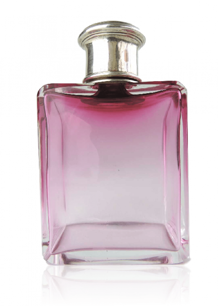Cranberry And Sterling Silver Top Perfume Bottle, Circa - Glass Bottle (1000x1000), Png Download