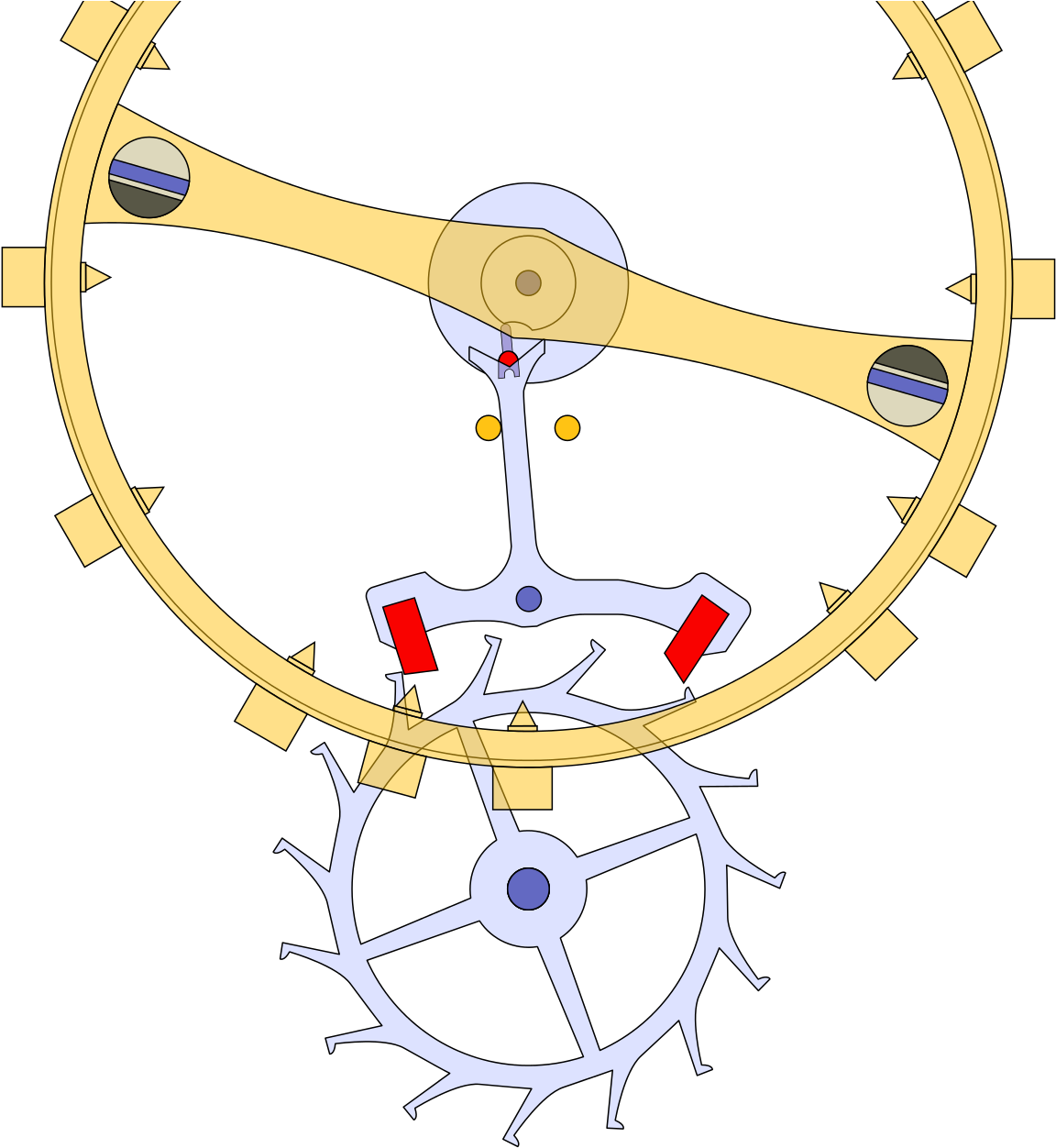 Lever Escapement (1200x1302), Png Download