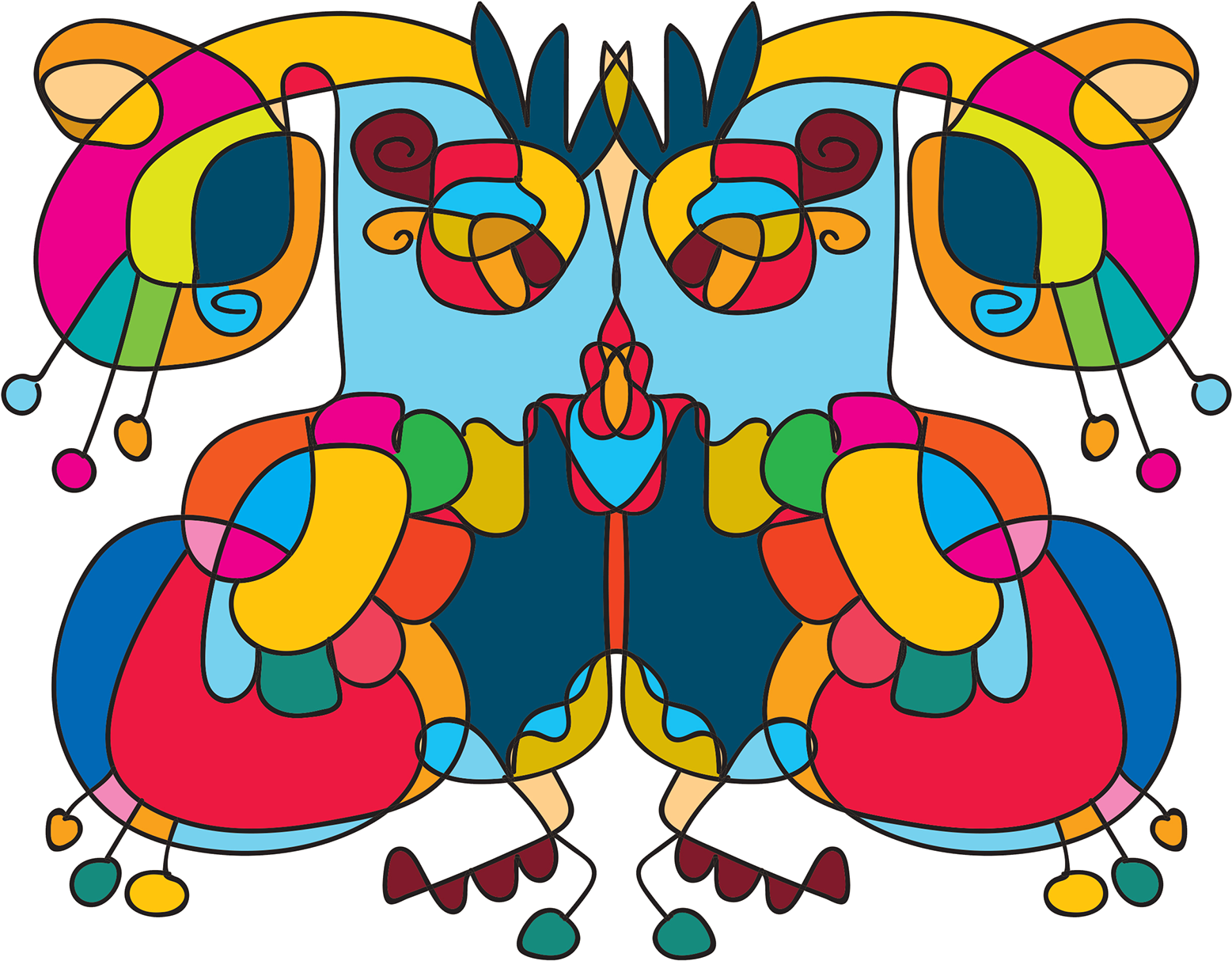 Party Time With My Cute Odd Friends - Cartoon (1920x1390), Png Download