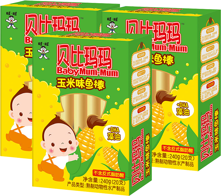 Babi Mama Cheese Fish Intestines Fish Sticks Children's - Puffed Rice Cakes (800x800), Png Download