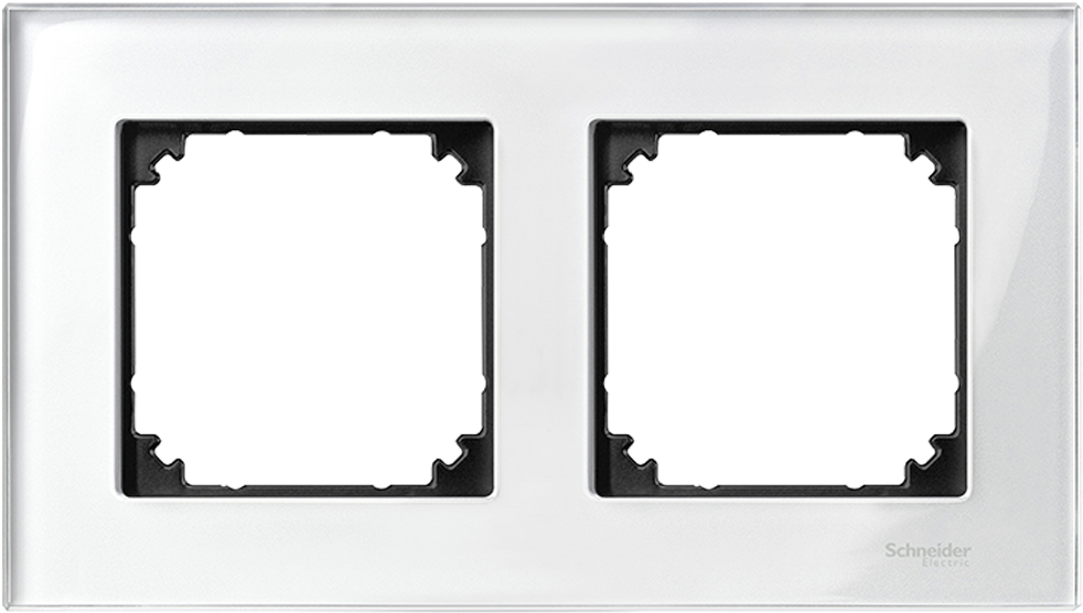 Mtn404219 Real Glass Frame, 2 Gang, Brilliant White, - Electronics (984x984), Png Download