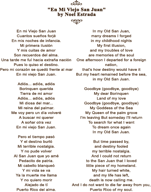 En Mi Viejo San Juan By Noel Estrada - Mi Viejo San Juan Lyrics (501x640), Png Download