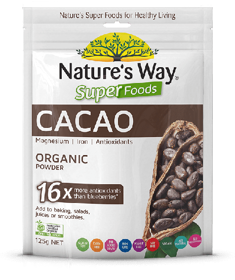 Nature's Way Superfoods Cacao Powder 125g - Nature's Way Cacao (596x596), Png Download