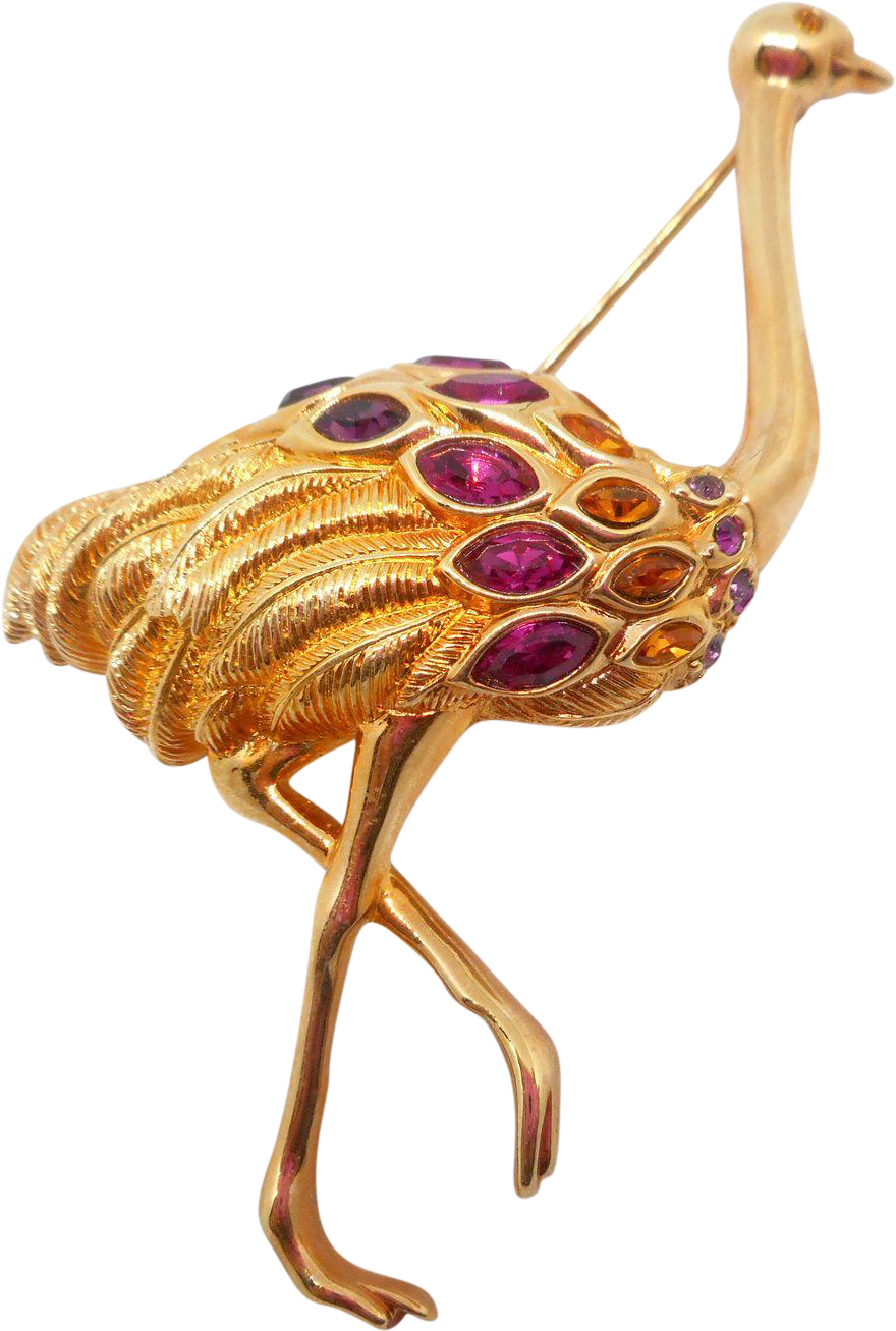 Swarovski Ostrich Or Emu Pin - Ostrich (1306x1306), Png Download