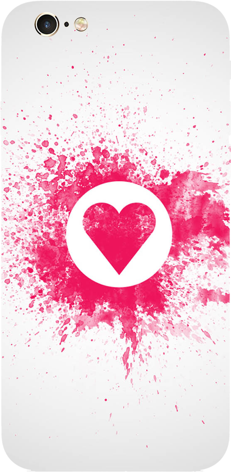 Pink Heart Art Printed Case Cover For Iphone 6 By Mobiflip - Love Splash Png (1000x1000), Png Download