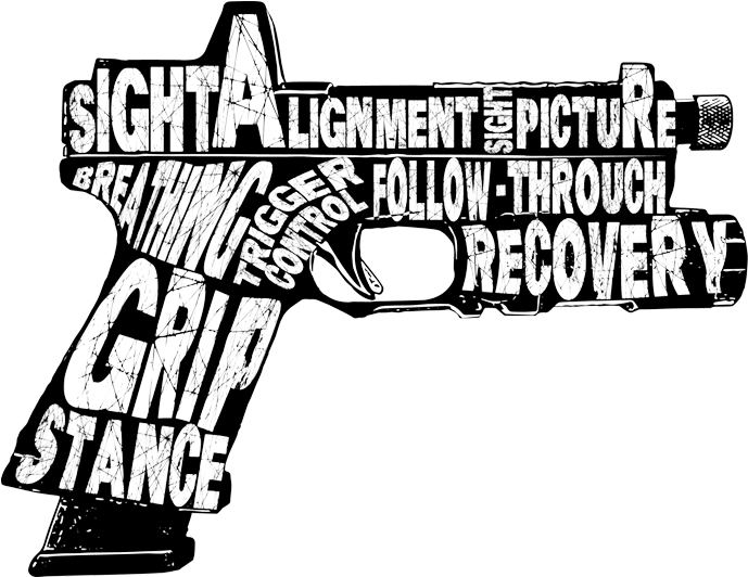 Pistol Fundamentals Sticker - Gun Barrel (700x700), Png Download