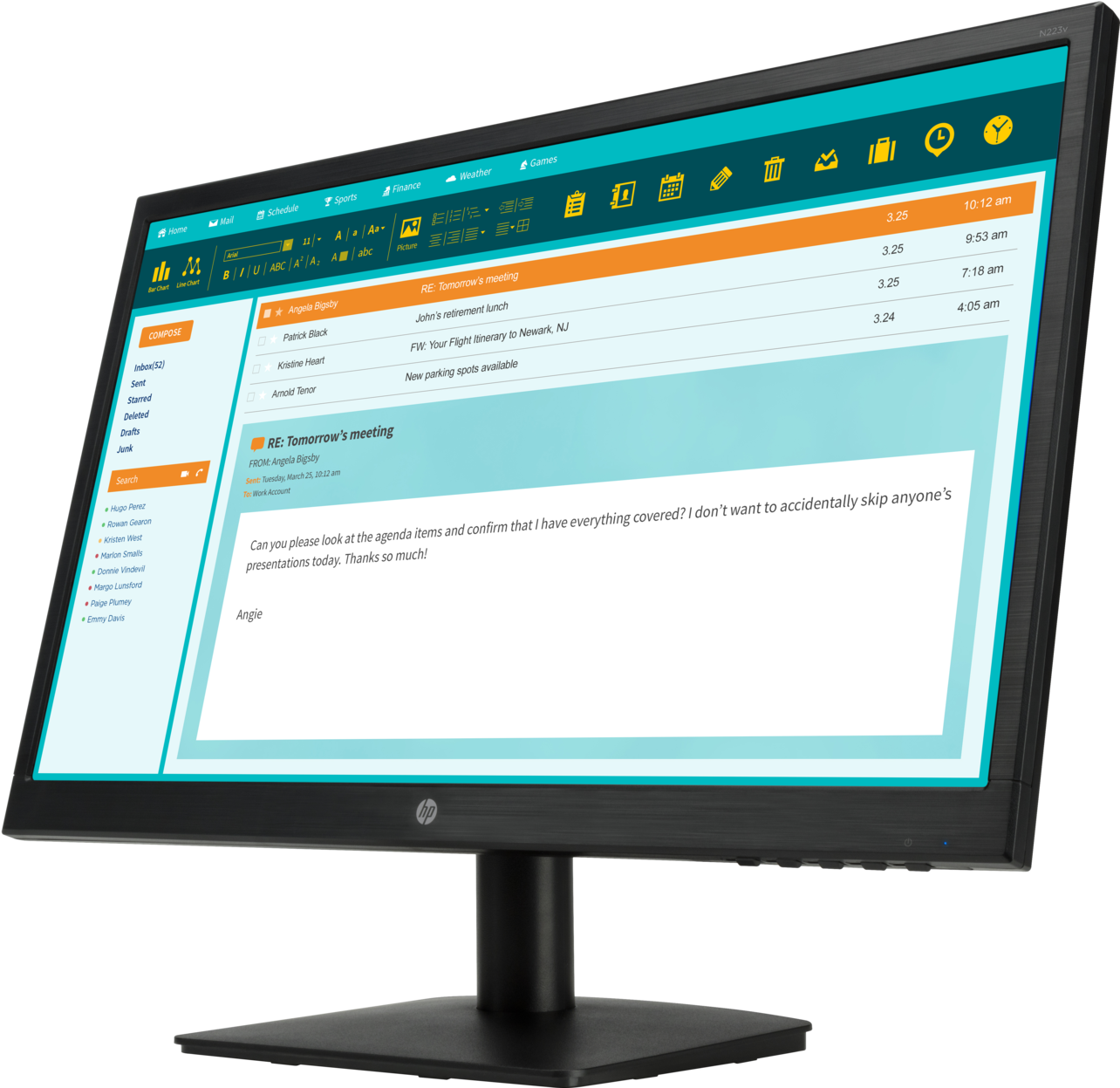 Clear, Detailed Views - Hp Led 21.5 N223v (1659x1246), Png Download