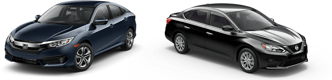 2018 Honda Civic - Nissan Sentra (1440x310), Png Download