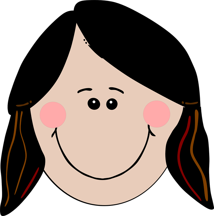 Happy Smiling Free Vector Graphic On Pixabay - Smiling Girl Clip Art (712x720), Png Download