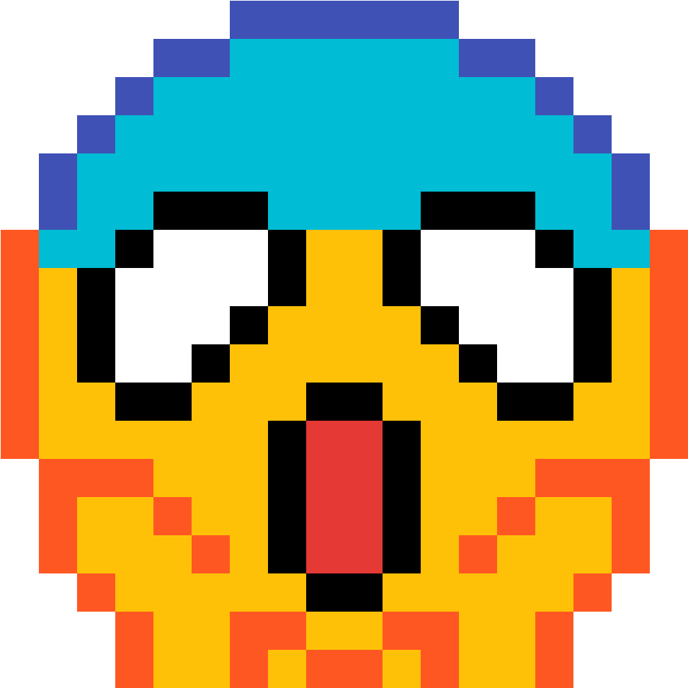 Emoji Surprised - Pixel Art Emoji (1188x1188), Png Download