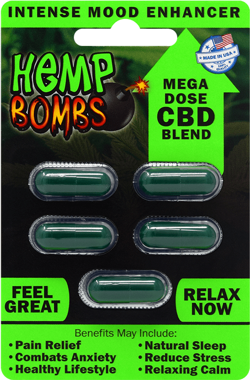 5-count Cbd Capsules - Hemp Bombs Cbd Capsules (800x800), Png Download