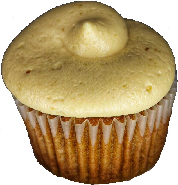 Banana Cake With Cream Cheese Frosting - Cupcake (670x734), Png Download