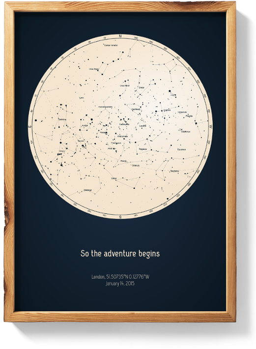 Baby Gift Ideas For New Parents - Carte Des Etoiles Personnalisée (550x747), Png Download