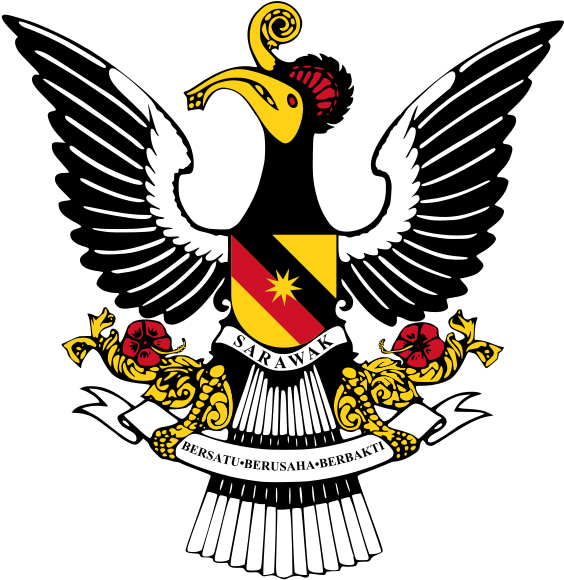 Coat Of Arms Of Sarawak - Sarawak Crest Logo (580x599), Png Download