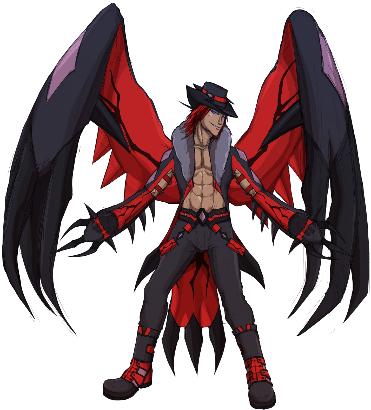Pokemon Legendary Yveltal Gijinka By Earl Greyxx-d5r0awy - Pokemon Yveltal As A Human (1600x1616), Png Download