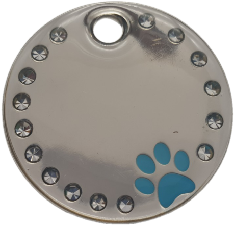 Blue Paw On A Diamante Disc - Circle (1024x768), Png Download