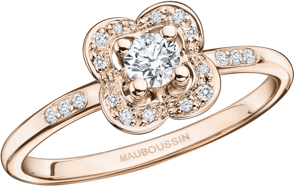 Chance Super One Ring, Pink Gold And Diamonds - Ring (1800x1800), Png Download