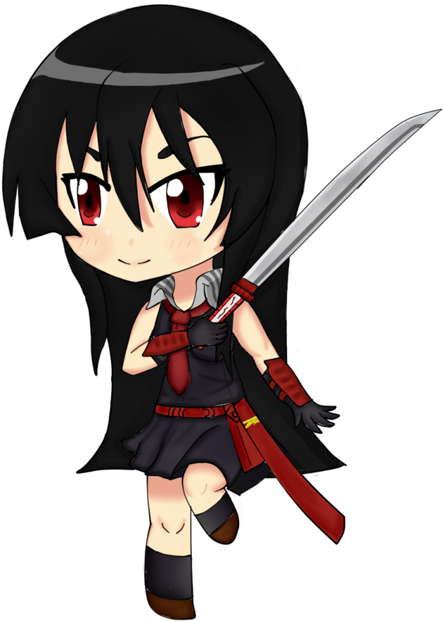 Akame Ga Kill - Chibi Akame Ga Kill (630x882), Png Download