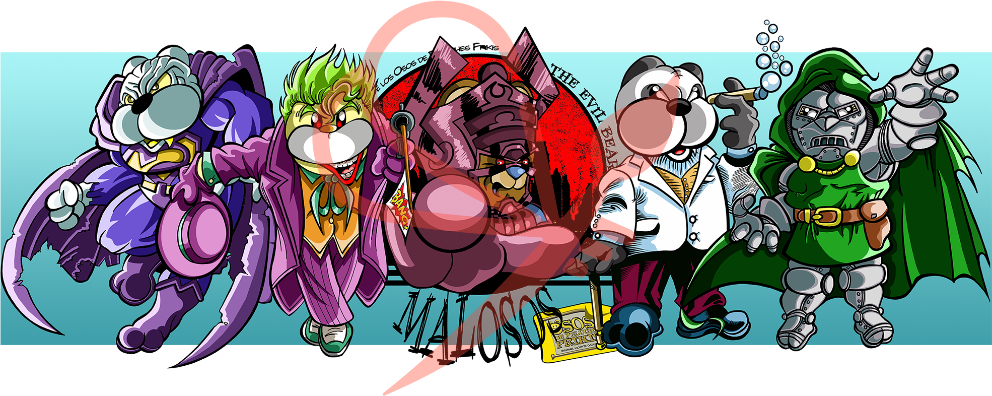 Parodia Oso Los Malosos De Marvel Y Dc Comics Bizarro, - Cartoon (1969x1969), Png Download