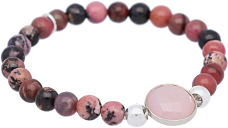 Agate Rose Quartz Stretch Bracelet - Pulseira Carregador (700x700), Png Download