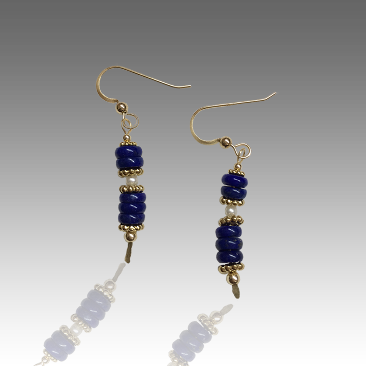 Lapis Lazuli & 14k Gold Earrings - Earrings (720x720), Png Download