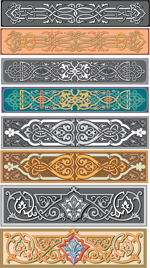 Old Russian Ornamental Patterns - Decorative Borders (491x874), Png Download