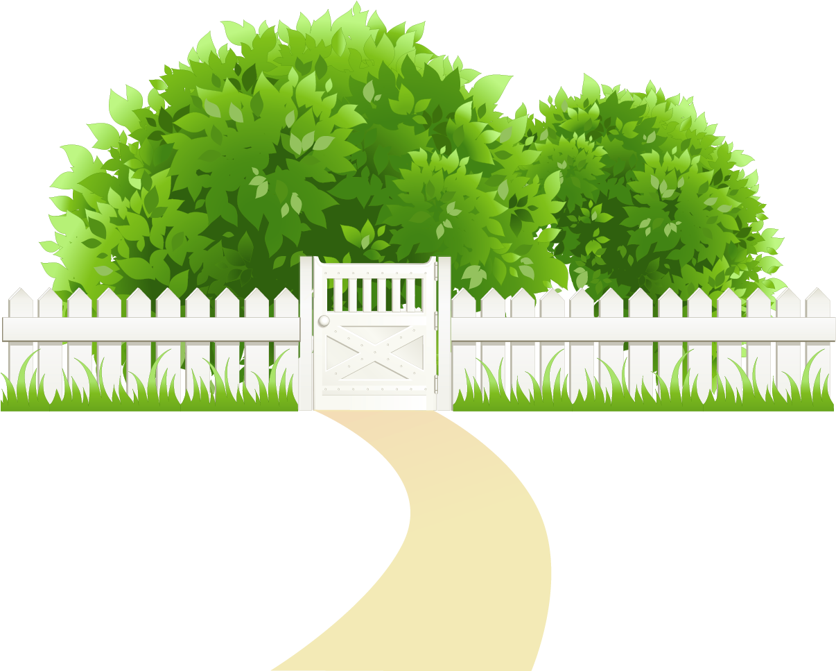 Path With Fence And Trees Transparent Png Clipart - Png Image Tree Background (1205x1030), Png Download