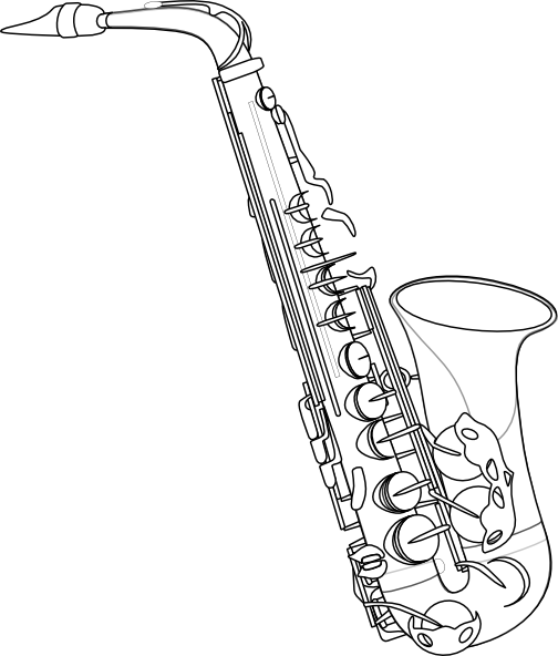 Image For Saxophone Drawing - Alto Saxophone Drawing (504x592), Png Download